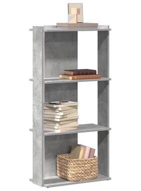 VidaXL Boekenkast 3-laags 60x30x120 cm bewerkt hout betongrijs