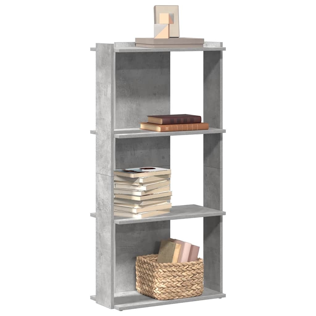 vidaXL Boekenkast 3-laags 60x30x120 cm bewerkt hout betongrijs