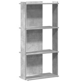vidaXL Boekenkast 3-laags 60x30x120 cm bewerkt hout betongrijs
