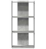 vidaXL Boekenkast 3-laags 60x30x120 cm bewerkt hout betongrijs
