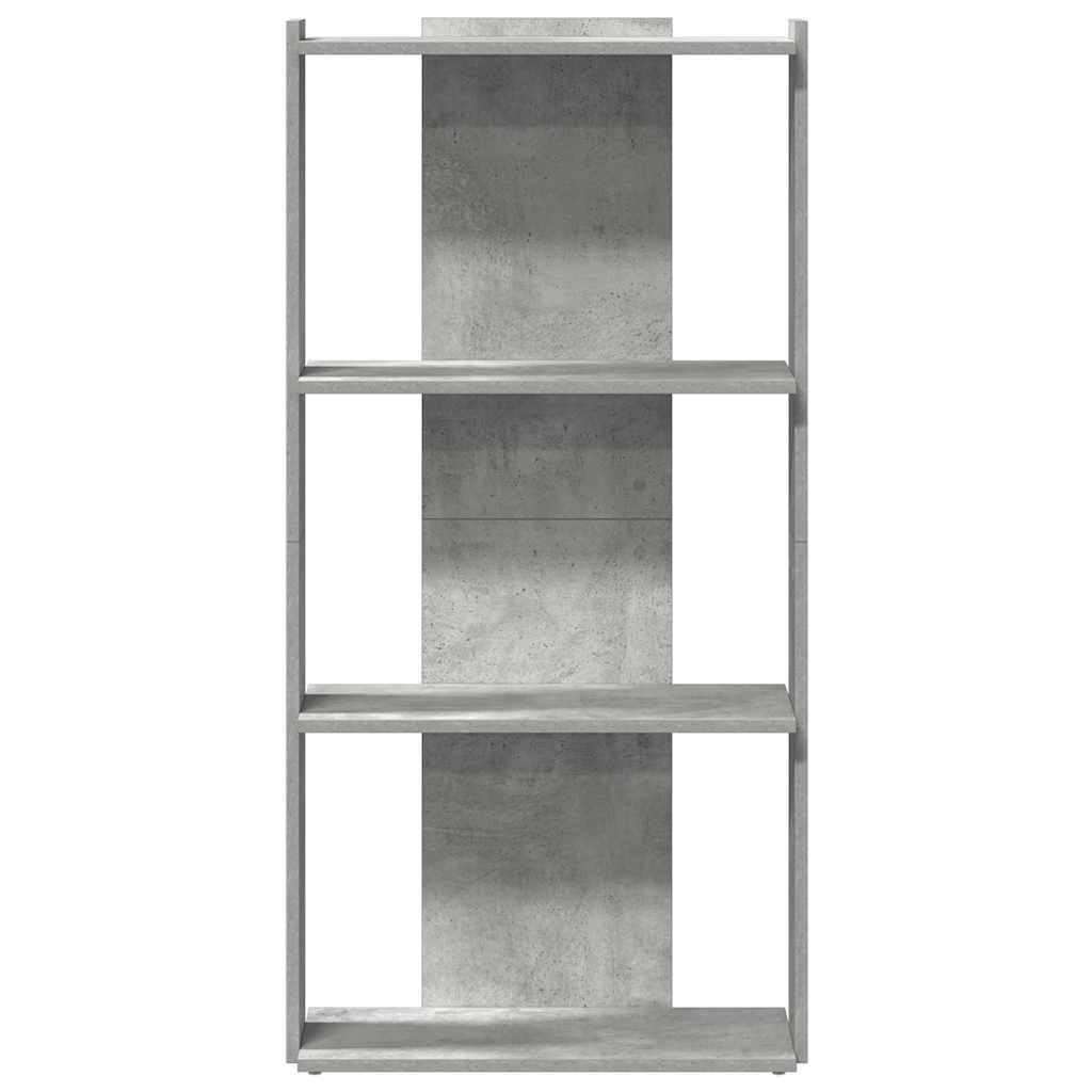 vidaXL Boekenkast 3-laags 60x30x120 cm bewerkt hout betongrijs