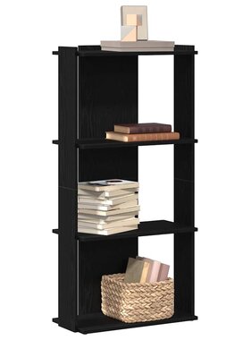 VidaXL Boekenkast 3-laags 60x30x120 cm bewerkt hout zwart