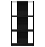 vidaXL Boekenkast 3-laags 60x30x120 cm bewerkt hout zwart