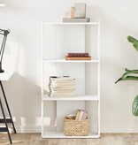 vidaXL Boekenkast 3-laags 60x30x120 cm bewerkt hout wit