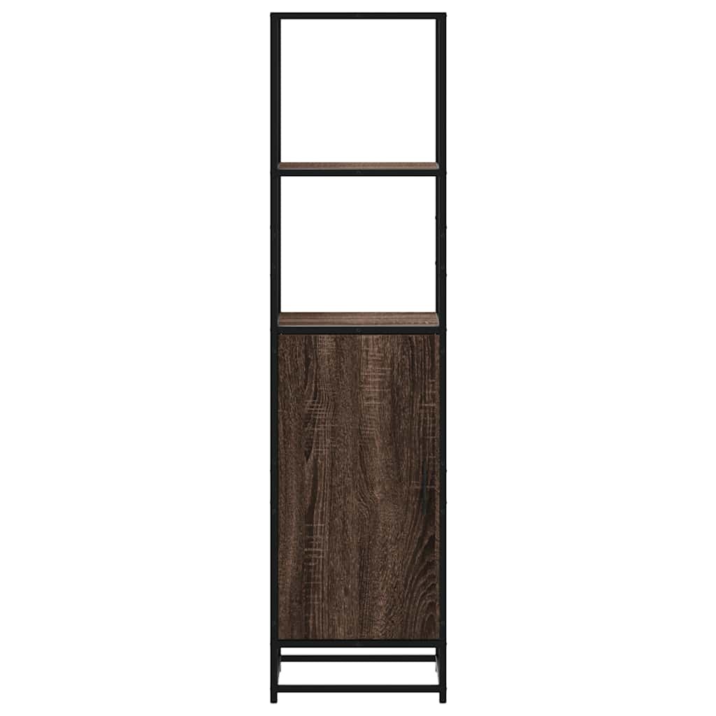 vidaXL Hoge kast 35,5x35x139 cm bewerkt hout en metaal bruin eiken
