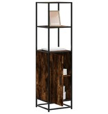 vidaXL Hoge kast 35,5x35x139 cm bewerkt hout en metaal gerookt eiken