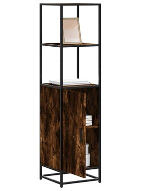 VidaXL Hoge kast 35,5x35x139 cm bewerkt hout en metaal gerookt eiken
