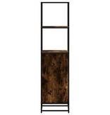 vidaXL Hoge kast 35,5x35x139 cm bewerkt hout en metaal gerookt eiken