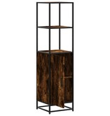 vidaXL Hoge kast 35,5x35x139 cm bewerkt hout en metaal gerookt eiken