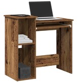 vidaXL Bureau met schappen 84x40x78 cm bewerkt hout oud houtkleurig