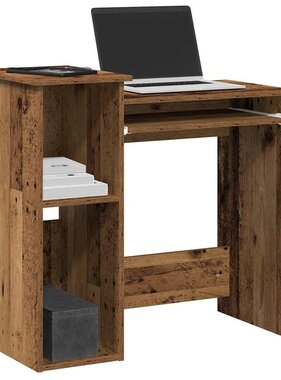 VidaXL Bureau met schappen 84x40x78 cm bewerkt hout oud houtkleurig