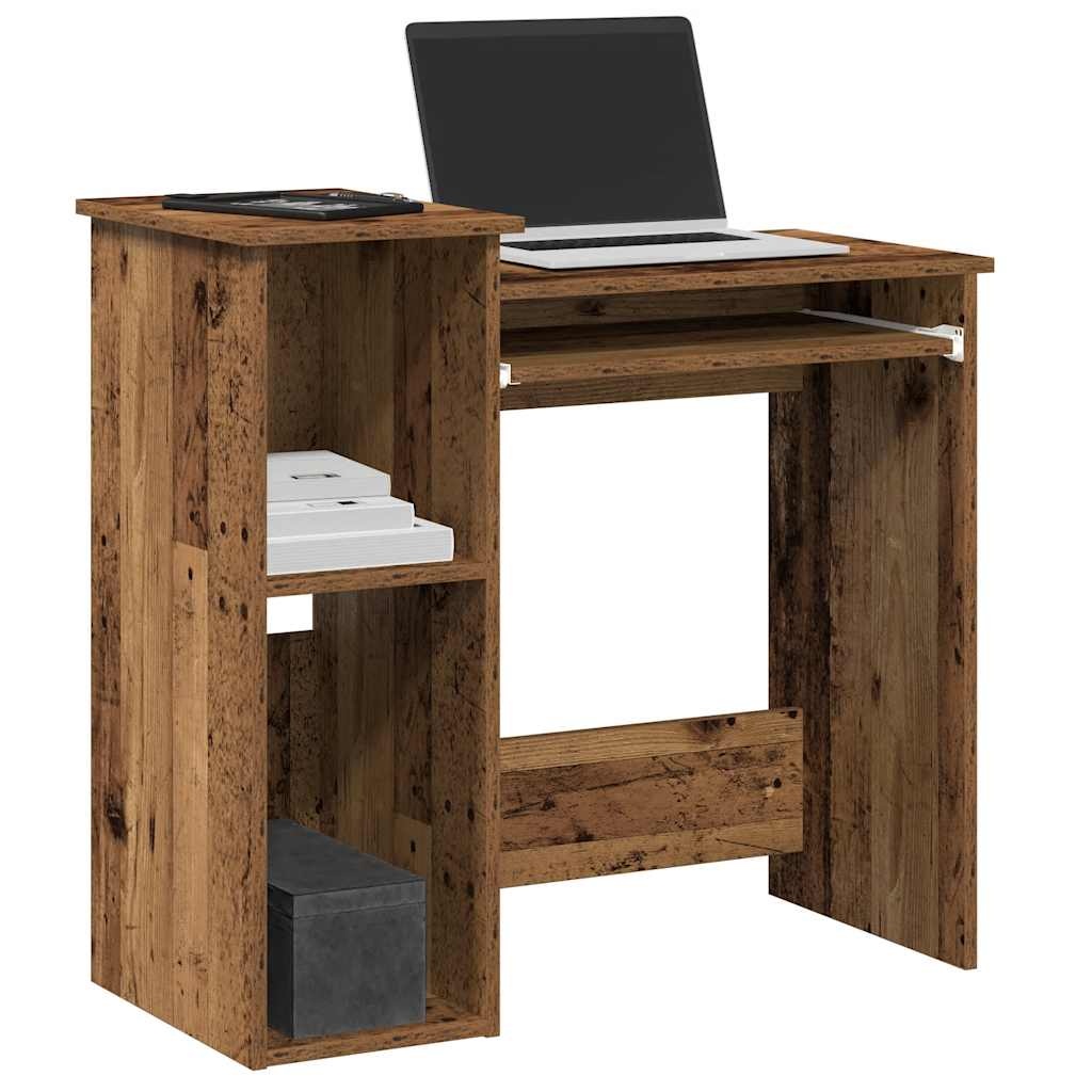 vidaXL Bureau met schappen 84x40x78 cm bewerkt hout oud houtkleurig