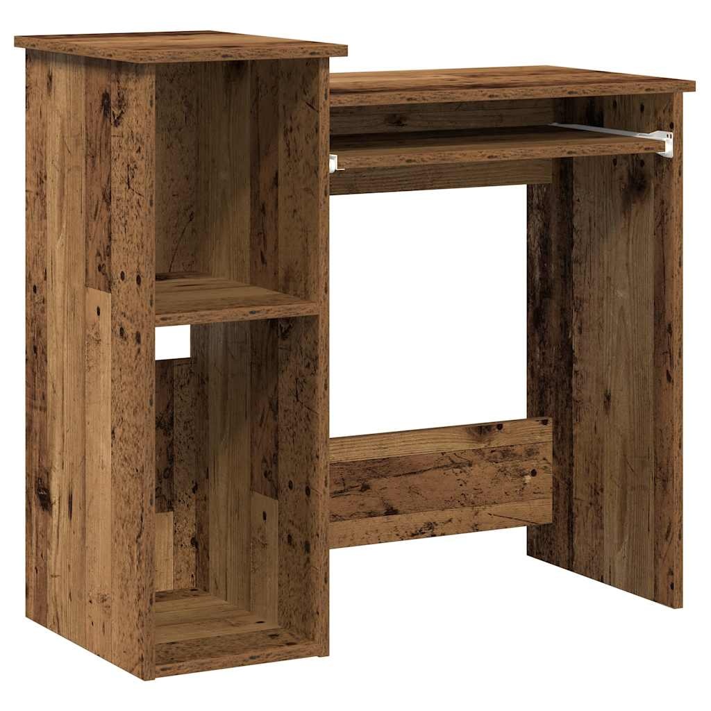 vidaXL Bureau met schappen 84x40x78 cm bewerkt hout oud houtkleurig