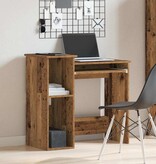 vidaXL Bureau met schappen 84x40x78 cm bewerkt hout oud houtkleurig