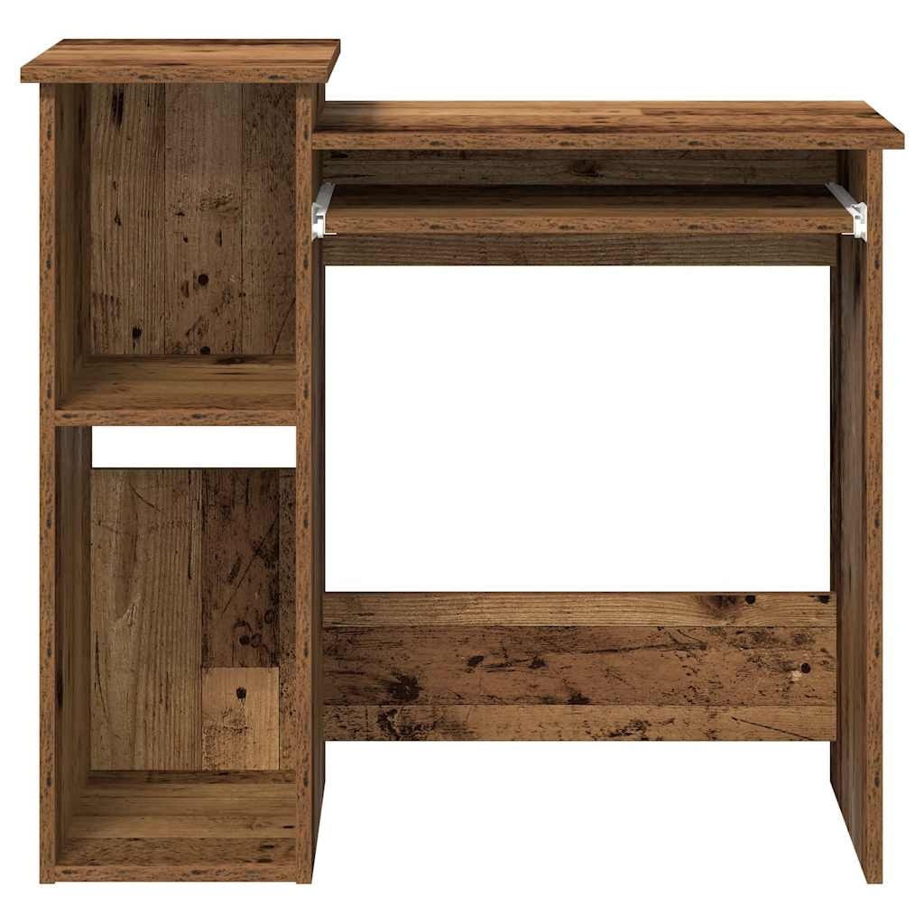 vidaXL Bureau met schappen 84x40x78 cm bewerkt hout oud houtkleurig
