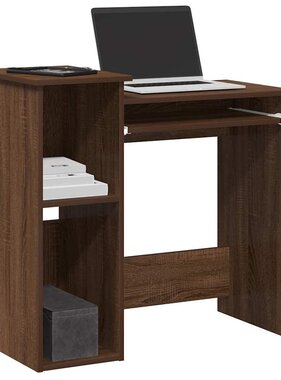 VidaXL Bureau met schappen 84x40x78 cm bewerkt hout bruineikenkleur