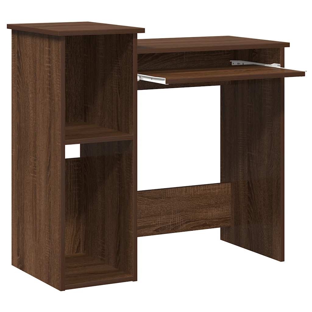 vidaXL Bureau met schappen 84x40x78 cm bewerkt hout bruineikenkleur
