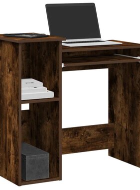 VidaXL Bureau met schappen 84x40x78 cm bewerkt hout gerookt eiken