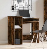 vidaXL Bureau met schappen 84x40x78 cm bewerkt hout gerookt eiken