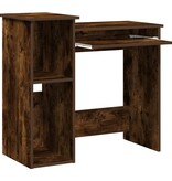 vidaXL Bureau met schappen 84x40x78 cm bewerkt hout gerookt eiken