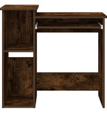 vidaXL Bureau met schappen 84x40x78 cm bewerkt hout gerookt eiken