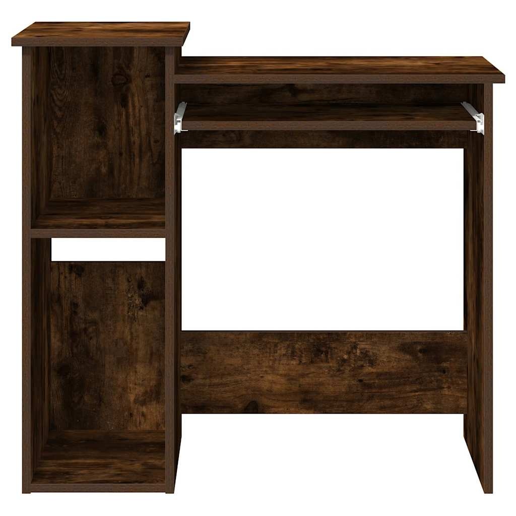 vidaXL Bureau met schappen 84x40x78 cm bewerkt hout gerookt eiken