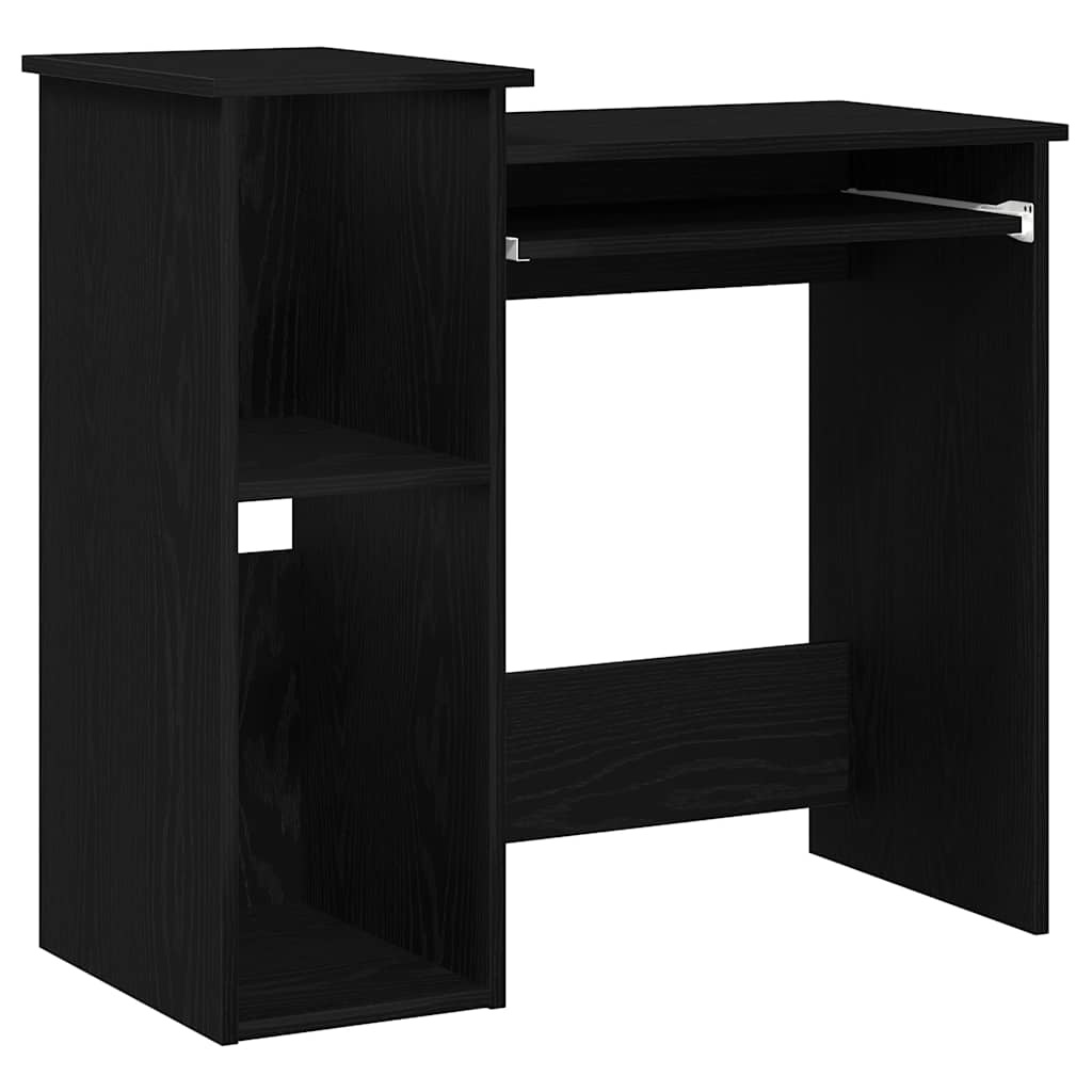 vidaXL Bureau met schappen 84x40x78 cm bewerkt hout zwart