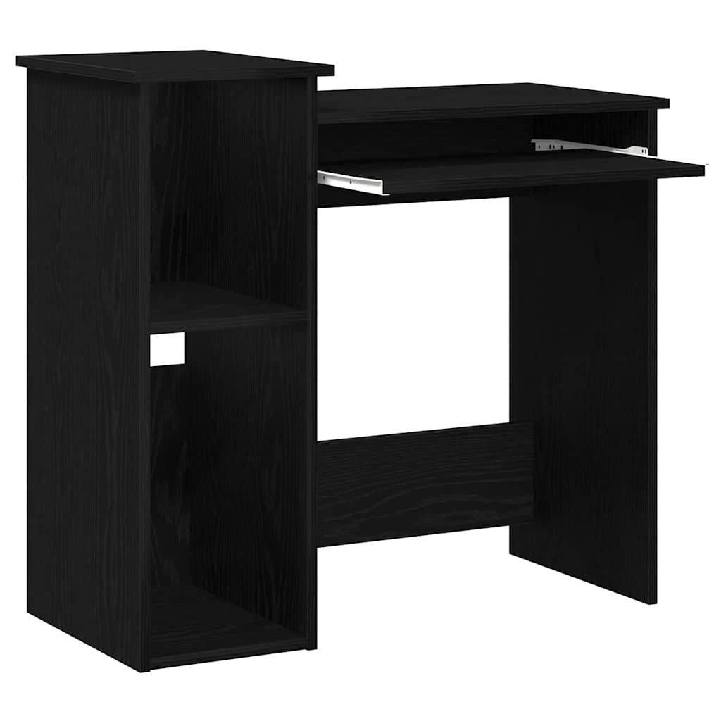vidaXL Bureau met schappen 84x40x78 cm bewerkt hout zwart