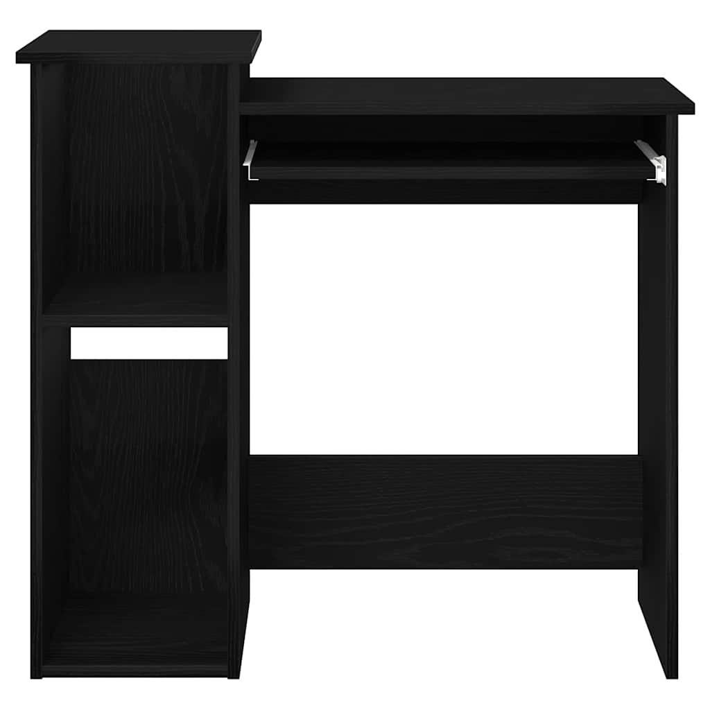 vidaXL Bureau met schappen 84x40x78 cm bewerkt hout zwart