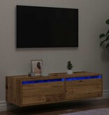 vidaXL Tv-meubel met LED-verlichting 100X35,5x25 cm oud houtkleurig