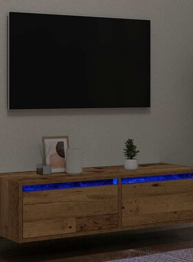 VidaXL Tv-meubel met LED-verlichting 100X35,5x25 cm oud houtkleurig