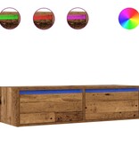 vidaXL Tv-meubel met LED-verlichting 100X35,5x25 cm oud houtkleurig