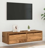 vidaXL Tv-meubel met LED-verlichting 100X35,5x25 cm oud houtkleurig