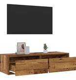 vidaXL Tv-meubel met LED-verlichting 100X35,5x25 cm oud houtkleurig