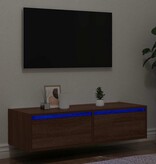 vidaXL Tv-meubel LED-verlichting 100X35,5x25 cm bruin eikenkleur