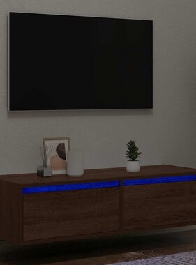 vidaXL Tv-meubel LED-verlichting 100X35,5x25 cm bruin eikenkleur