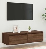 vidaXL Tv-meubel LED-verlichting 100X35,5x25 cm bruin eikenkleur