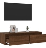 vidaXL Tv-meubel LED-verlichting 100X35,5x25 cm bruin eikenkleur