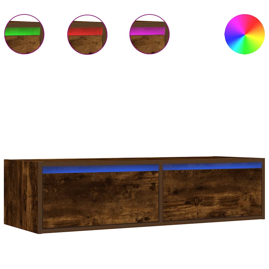 vidaXL Tv-meubel met LED-verlichting 100X35,5x25 cm gerookt eikenkleur