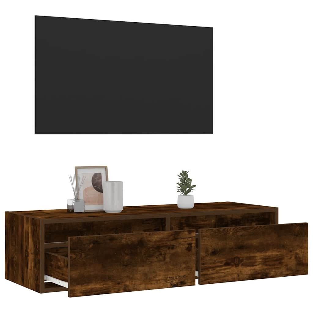 vidaXL Tv-meubel met LED-verlichting 100X35,5x25 cm gerookt eikenkleur