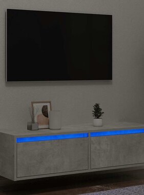 VidaXL Tv-meubel met LED-verlichting 100X35,5x25 cm betongrijs