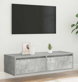 vidaXL Tv-meubel met LED-verlichting 100X35,5x25 cm betongrijs