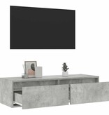 vidaXL Tv-meubel met LED-verlichting 100X35,5x25 cm betongrijs
