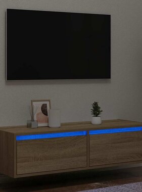 VidaXL Tv-meubel LED-verlichting 100X35,5x25 cm sonoma eikenkleurig
