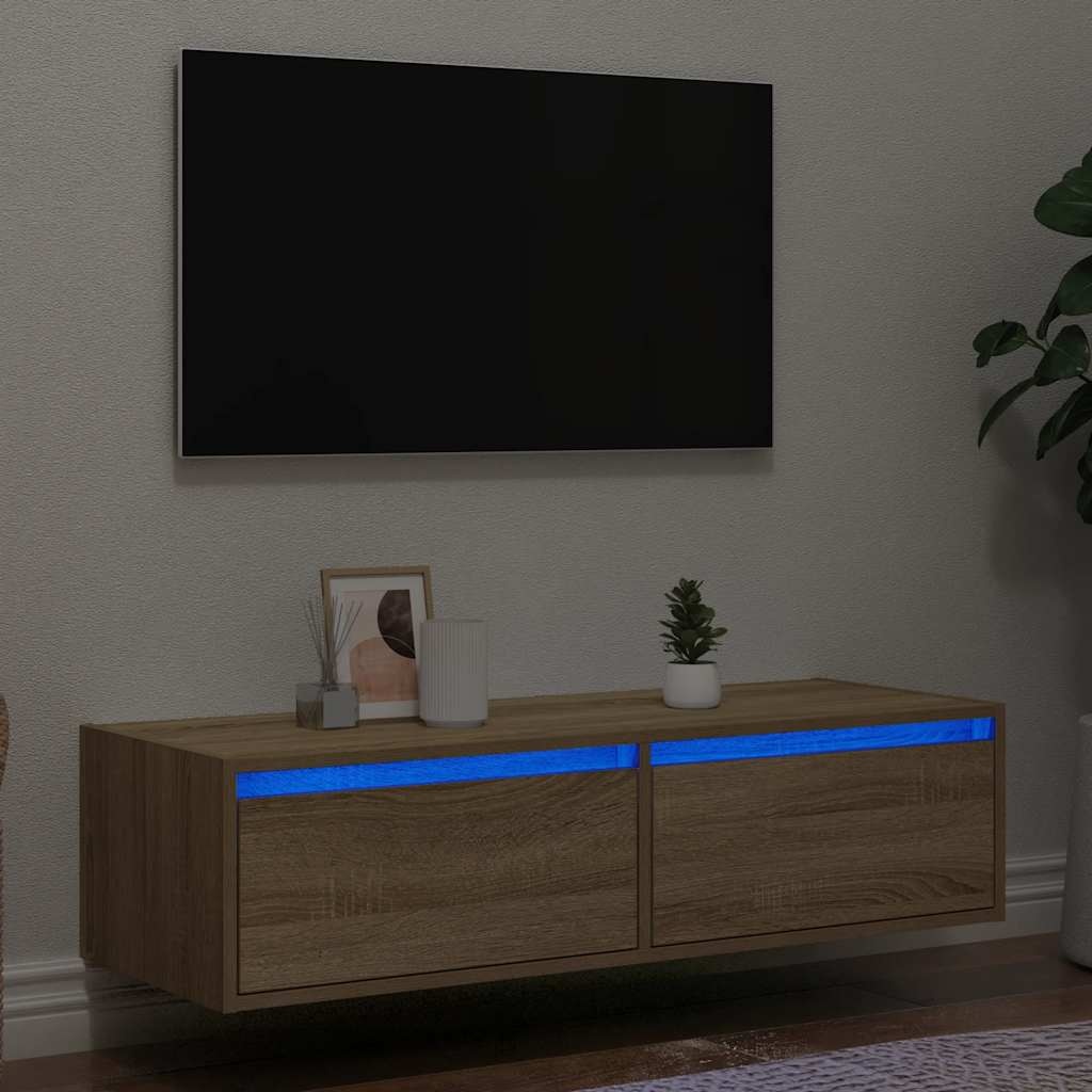 vidaXL Tv-meubel LED-verlichting 100X35,5x25 cm sonoma eikenkleurig