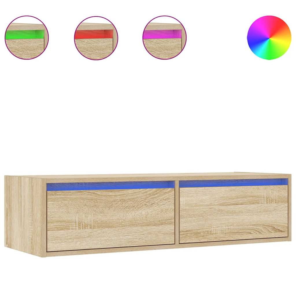 vidaXL Tv-meubel LED-verlichting 100X35,5x25 cm sonoma eikenkleurig