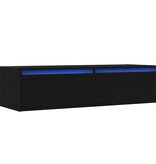 vidaXL Tv-meubel met LED-verlichting 100X35,5x25 cm zwart eikenkleurig