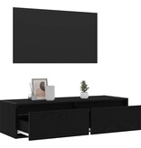 vidaXL Tv-meubel met LED-verlichting 100X35,5x25 cm zwart eikenkleurig
