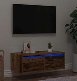 vidaXL Tv-meubel met LED-verlichting 75x35,5x25 cm oud houtkleurig