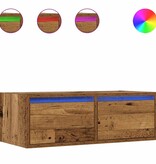 vidaXL Tv-meubel met LED-verlichting 75x35,5x25 cm oud houtkleurig